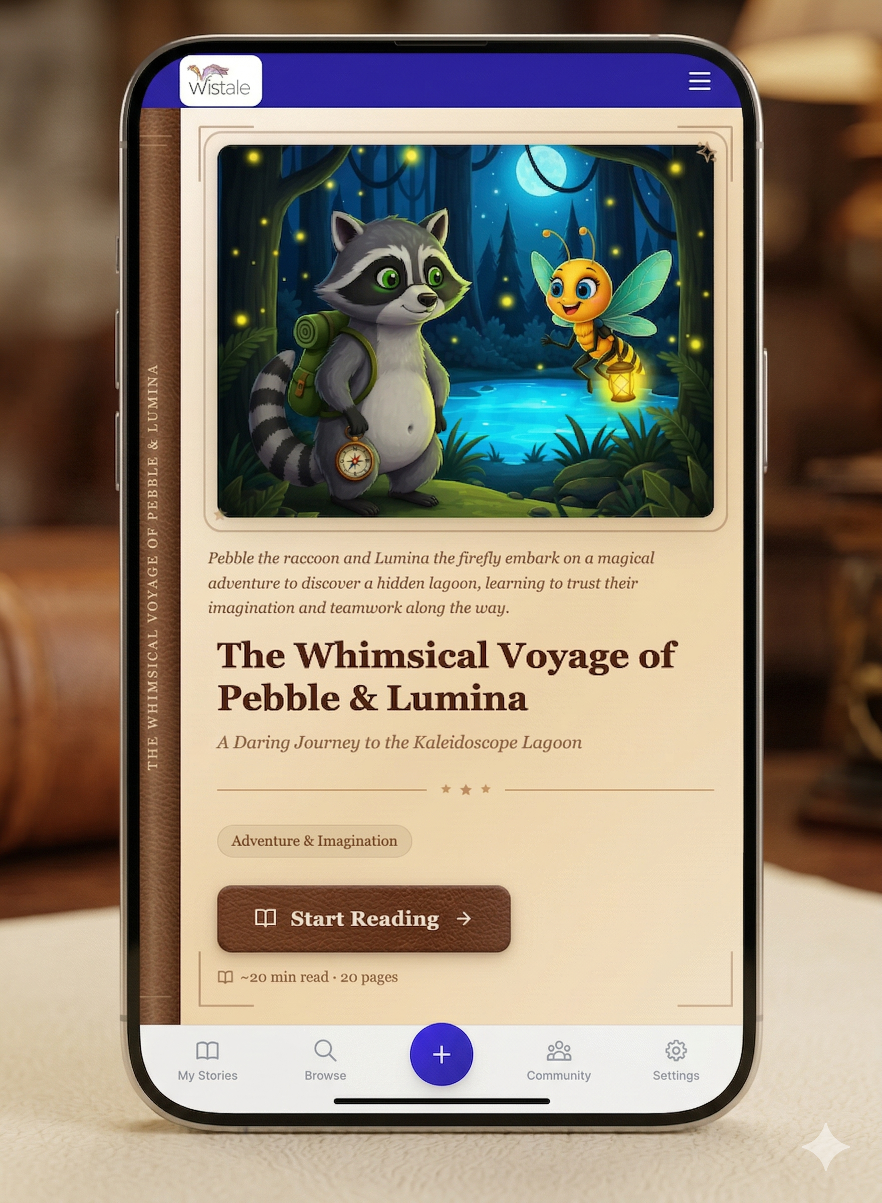 Wistale story reading experience on mobile