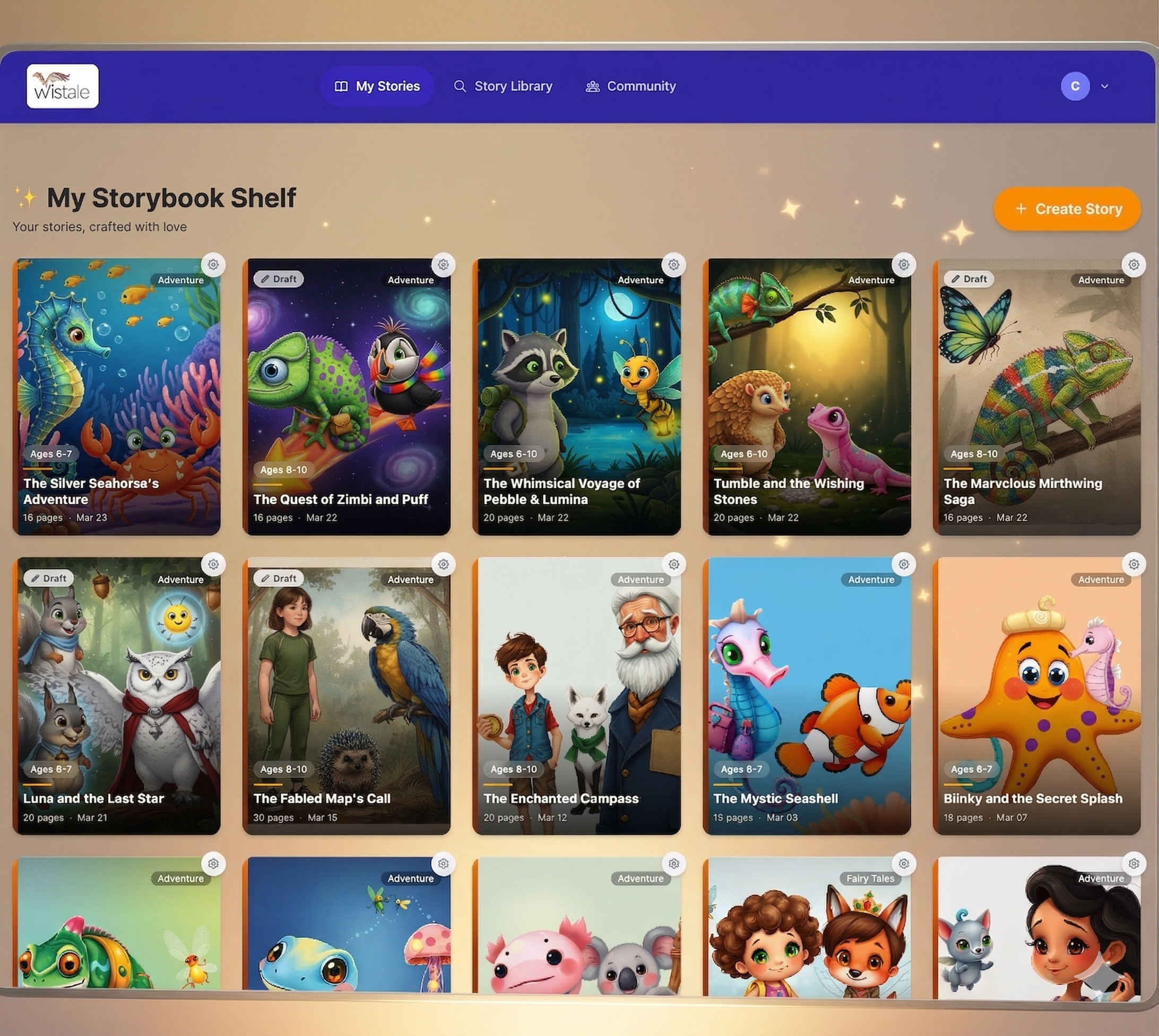 Wistale — My Storybook Shelf with personalized children's stories